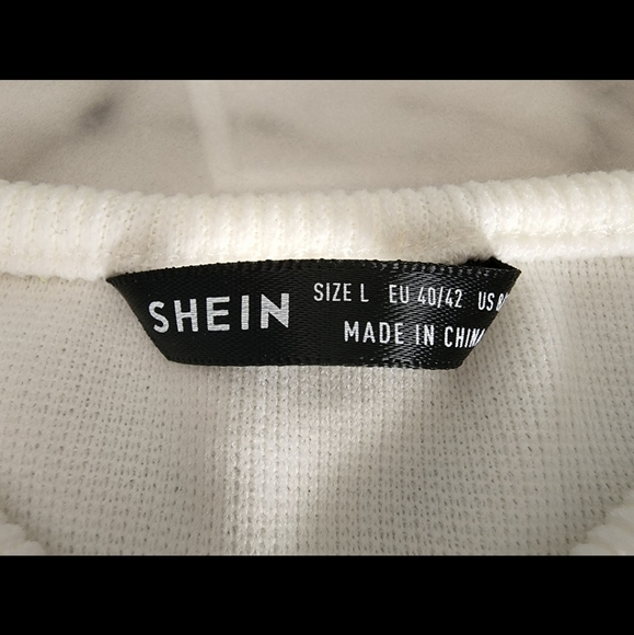 White Ribbed Tank Top. SHEIN. Size L - Picture 2 of 4